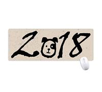 beatChong Carino Spot Dog 2018 Happy New Year Antisdrucciolevoli Mousepad Grande esteso Gioco Ufficio titched Bordi Mat Regalo Computer