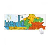 beatChong Cina Hong Kong Victoria Acquerello Antisdrucciolevoli Mousepad Grande Gioco Esteso Ufficio Bordi Mat Regalo Computer titched