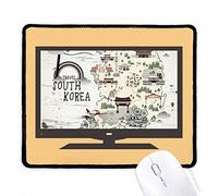 beatChong Corea del Sud Mappa Luoghi Famosi Computer Mouse Pad Antiscivolo in Gomma Mousepad Gioco Ufficio