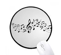 beatChong Energetic Musica 5-le Staff Mousepad nero rotondo cucito bordo non stuoia di slittamento del gioco