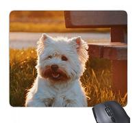 beatChong Gomma Mousepad Gioco Ufficio Mouse Pad Regalo Animale Cane Bianco Lonely Night Antiscivolo