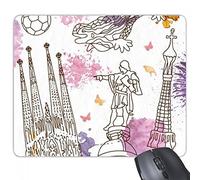 beatChong Gomma Mousepad Mouse Game Pad Regalo Cattedrale di Barcellona Dipinto a Mano City Soccer Statua Spagna rettangolo Antiscivolo