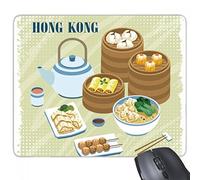 beatChong Gomma Mousepad Mouse Game Pad Regalo Hong Kong della Cina di Stile Dim Sum rettangolo Antiscivolo