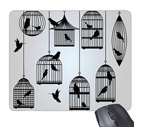 beatChong Gomma Mousepad Mouse Game Pad Regalo Illustrazione Birds Cage Silhouette rettangolo Antiscivolo