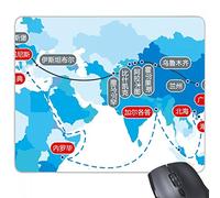 beatChong Gomma Mousepad Mouse Game Pad Regalo Vector Diagram Viaggio Silk Road Map rettangolo Antiscivolo