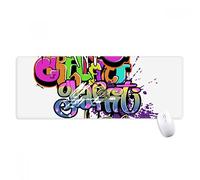 beatChong Graffiti street culture colorato Rap Parole antisdrucciolevoli Mousepad Grande Gioco Esteso ufficio Bordi titched Mat regalo Computer