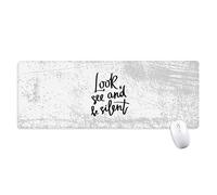 beatChong Guardate Vedere ed Essere Silenzioso Citazione Antisdrucciolevoli Mousepad Grande Gioco Esteso Ufficio Bordi Mat Regalo Computer titched