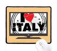 beatChong Io Amo l'Italia Parola di Amore del Cuore Circle Stamp Computer Mouse Pad Antiscivolo in Gomma Mousepad Gioco Ufficio