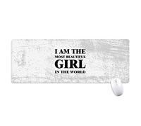 beatChong Io sono il più Bello Mousepad Grande Gioco Esteso Ufficio Bordi titched Computer Mat Ragazza Regalo Antiscivolo