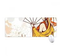 beatChong JapanFan Foglie Decorato a Mano Antiscivolo Mousepad Grande esteso Gioco Ufficio titched Bordi Mat Regalo Computer