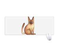 beatChong Miaoji Pittura ad Acquerello Gatto Siamese Antisdrucciolevoli Mousepad Grande Gioco Esteso Ufficio Bordi titched Mat Regalo Computer