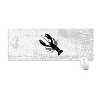 beatChong Nero Gambero Marine Life Illustrazione antisdrucciolevoli Mousepad Grande Gioco Esteso ufficio Bordi titched Mat regalo Computer