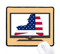 beatChong New York USA Map Stelle Strisce Bandiera Forma Computer Mouse Pad Antiscivolo in Gomma Mousepad Gioco Ufficio