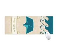 beatChong Paper Folding Ocean Love Sea Barca a Vela Antisdrucciolevoli Mousepad Grande esteso Gioco Ufficio titched Bordi Mat Regalo Computer