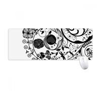 beatChong Piante da Fiore Nero Bianco Art Grano Silhouette Antisdrucciolevoli Mousepad Grande esteso Gioco Ufficio titched Bordi Mat Regalo Computer