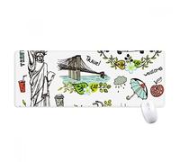 beatChong Primavera Libertà New York l'America Graffiti antisdrucciolevoli Mousepad Grande Gioco Esteso ufficio Bordi Mat regalo Computer titched