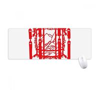 beatChong Rosso Lantern Carta Cinese Taglio Antisdrucciolevoli Mousepad Grande Gioco Esteso Ufficio Bordi titched Mat Regalo Computer