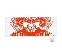 beatChong Rosso Maschera per il viso Opera di Pechino carta tagliata antiscivolo Mousepad Grande Gioco Esteso ufficio Bordi Mat regalo Computer titched