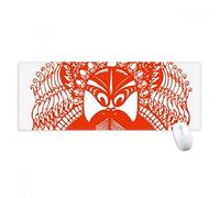beatChong Rosso Opera di Pechino Maschera Luna Carta Tagliata Antiscivolo Mousepad Grande Gioco Esteso Ufficio Bordi Mat Regalo Computer titched
