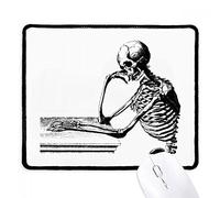 beatChong Scheletro Umano Schizzo Postura Seduta Antiscivolo Mousepad Gioco Ufficio Nero Cucito Edges Regalo