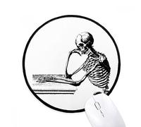 beatChong Scheletro Umano Schizzo Postura Seduta Rotonda Antiscivolo Tappetini Nero Cucito Bordi Regalo Gioco Ufficio