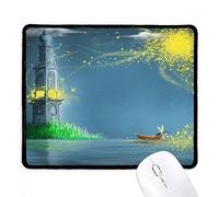 beatChong Silent Night Lighthouse Fata Fuying Pittura Antiscivolo Mousepad Gioco Ufficio Nero Cucito Edges Regalo