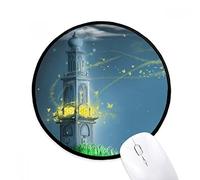 beatChong Silent Night Lighthouse Fuying Pittura Rotonda Antiscivolo Tappetini Nero Cucito Bordi Regalo Gioco Ufficio