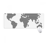 beatChong Simple Nero Line Mappa del Mondo Schema Antisdrucciolevoli Mousepad Grande esteso Gioco Ufficio titched Bordi Mat Regalo Computer
