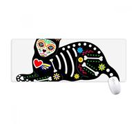 beatChong Sit Nero Cat Bone Cuore Halloween Terror Atmosfera antisdrucciolevoli Mousepad Grande esteso gioco Ufficio titched Bordi Mat regalo Computer