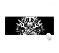 beatChong Skull Nero Music Listening Illustrare Antisdrucciolevoli Mousepad Grande Gioco Esteso Ufficio Bordi titched Mat Regalo Computer