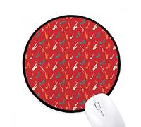 beatChong Slittamento Gioco Rosso Saxophone Music Notes Mousepad Nero Rotondo Cucito Bordo Mat Non