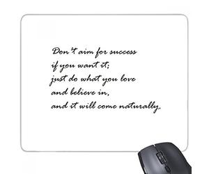 beatChong Slogan Non puntare per Il Successo se Lo Vuoi; Basta Fare Quello Che L'Amore e Credere e arriverà Naturalmente rettangolo Antiscivolo in Gomma Mousepad Mouse Game Pad Regalo