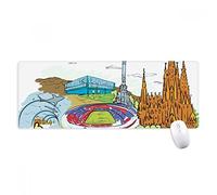 beatChong Spagna Barcellona Monumento Acquerello antisdrucciolevoli Mousepad Grande Gioco Esteso ufficio Bordi Mat regalo Computer titched