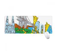 beatChong Stati Uniti New York America del Acquerello antisdrucciolevoli Mousepad Grande Gioco Esteso ufficio Bordi titched Mat regalo Computer