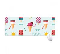 beatChong Sun Mountain River Popsicle Sweet Ice Cream antisdrucciolevoli Mousepad Grande Gioco Esteso ufficio Bordi titched Mat regalo Computer