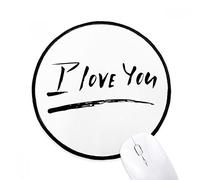beatChong Ti amo Cita scrivere a mano Stile Mousepad nero rotondo cucito bordo non stuoia di slittamento del gioco