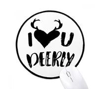 beatChong Ti Amo Deerly Cita Stile Mousepad Nero Rotondo Cucito Bordo Non stuoia di Slittamento del Gioco