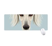 beatChong Viso Lungo Bianco Saluki Dog Pet Animal Antisdrucciolevoli Mousepad Grande esteso Gioco Ufficio titched Bordi Mat Regalo Computer