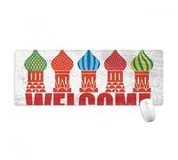 beatChong Welcome To Russia Cattedrale Buiding antisdrucciolevoli Mousepad Grande esteso gioco Ufficio Bordi Mat regalo Computer titched