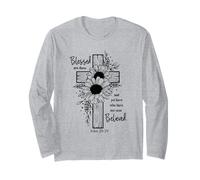 Beati Coloro Che credono cristiani a Croce e Girasole Maglia a Manica