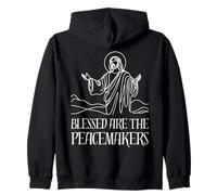 Beati Gli Operatori di Pace. Gesù. Fede Cristiana. Pace Felpa con Cappuccio