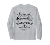 Beati Gli Operatori di Pace Matteo 5:9 Scrittura Bibbia Pregare Maglia a Manica