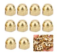 Beatific 10 pezzi M6 Dado esagonale in ottone, testa a cupola in ottone, aste filettate e bulloni filettati, dadi per viti per protezione in interni ed esterni