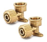 Beatific 2 pezzi disco a muro in ottone da 1/2“, raccordo a vite angolare 16x2 mm 90°, sistema di tubi compositi raccordo a vite angolare, angolare a muro 1/2” IG, per tubi compositi in alluminio