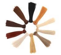 Beatifufu 10 Pezzi Bjd Doll Hair Extensions Realistic Straight Synthetic Wigs in Vibrant Fade Resistant Colors Heat Resistant Fiber for DIY Doll Making And Styling