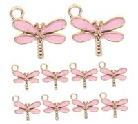 Beatifufu 10 Pezzi Dragonfly Pendant Charms Lightweight Alloy Sparkly Finish For Jewelry Making And Crafts Cartoon Style Earrings Accessories