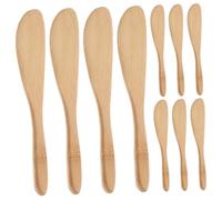 Beatifufu 10 Pezzi Spatole Bamboo Naturale per Burro e Formaggio Raschietto Ergonomico e Resistente Al Calore per Domestica e Professionale