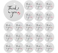 Beatifufu 100 Etichette Rotonde di Ringraziamento in Carta Bianca per Bomboniere Matrimonio e Feste di Compleanno, Tag Fai da Te Decorative per Regali e Confezioni Festa