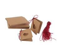 Beatifufu 150 Pezzi Etichette Sospese in Carta Kraft con Forma a Cuore Traforata e Corda Rossa, Cartellini per Decorazioni Nozze e Compleanni, Accessori per Regalo e Scrapbooking