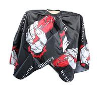Beatifufu 1pezzi Mantellina Per Parrucchiere Cape Antistatico Per Tagli Di Accessorio Professionale Per Salone Di Bellezza Nero e Rosso Protegge Vestiti Durante Taglio